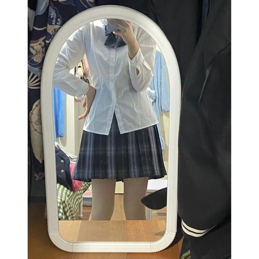 Wall Mounted Makeup Mirror Non Slip Black White Frame Tabletop Dressing Mirror Hanging Decoration Explosion Proof Desktop Mirror