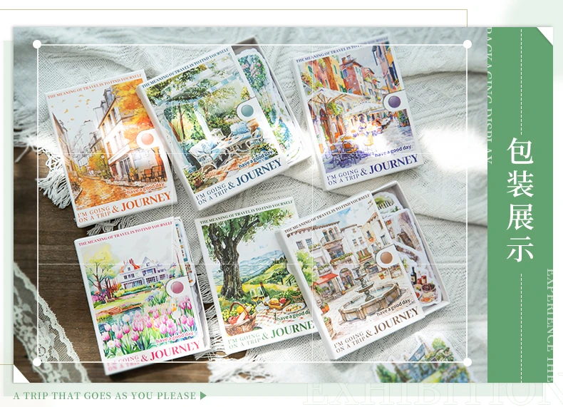 50 teile/paket Vintage Aufkleber packen globale Landschaft dekorative Tagebuch Album Scrap booking Material Junk Journal liefert – Detail 3