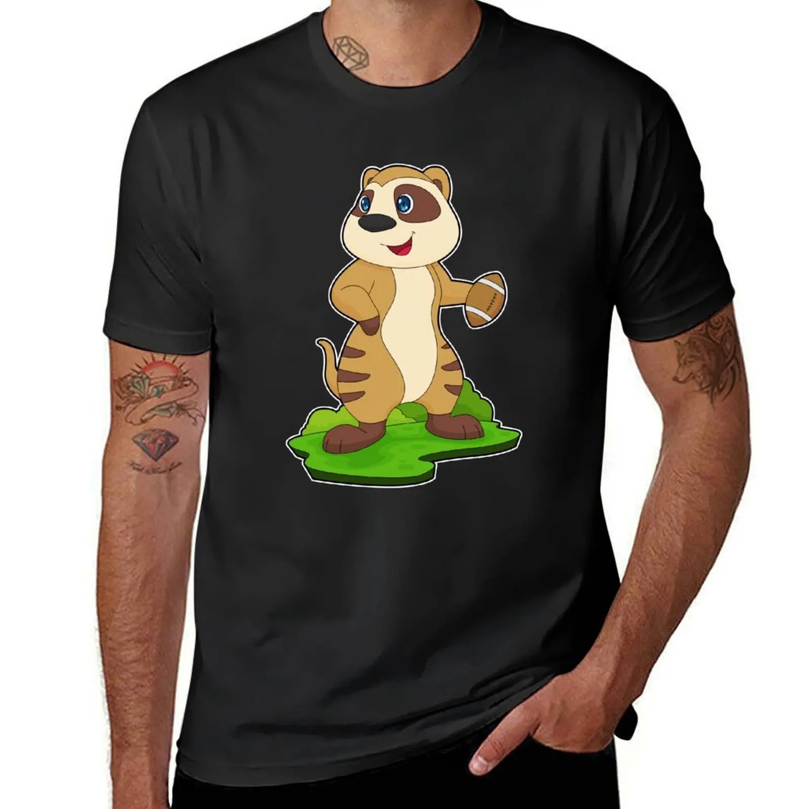 

Meerkat American Football Sports T-Shirt vintage sweat men clothing