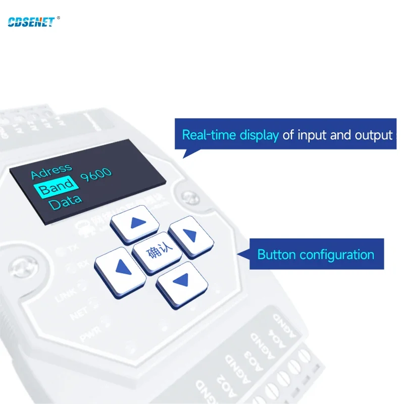 4AI+ 4AO RS485 Etherent Switch Value Acquisition Controller  I/O Networking Module CDSENET ME31-XAXA0404 ModBus TCP RTU8-28V