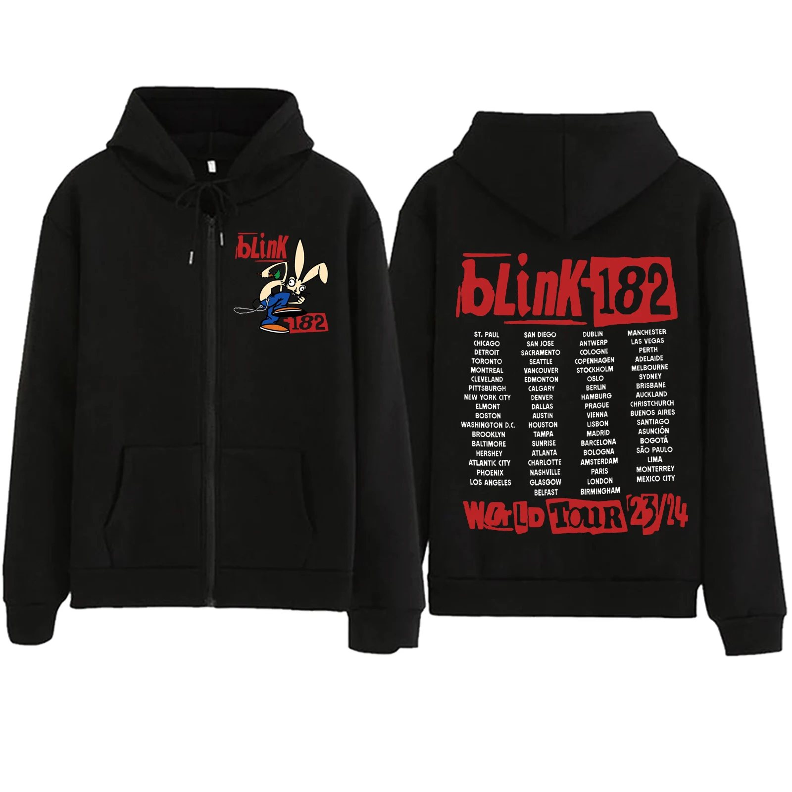 

Худи на молнии Blink 182 World Tour 2024, свитшот на Хэллоуин в стиле Харадзюку, хип-хоп, для мужчин и женщин, поклонный подарок