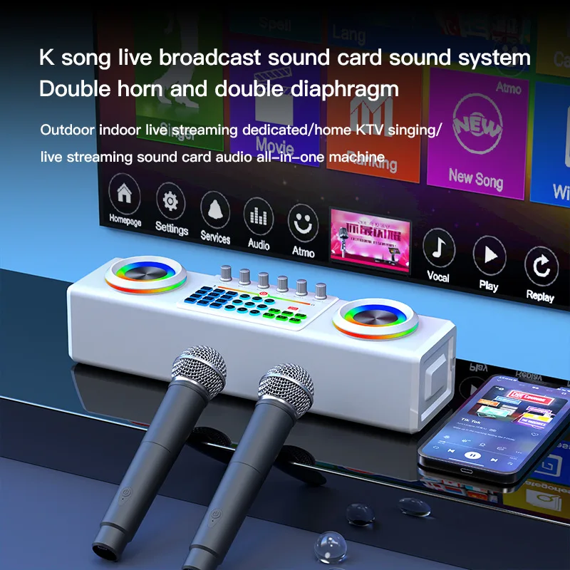 

Sound Card Audio All-in-one Family Outdoor Karaoke Machine Bluetooth-compatible sound system