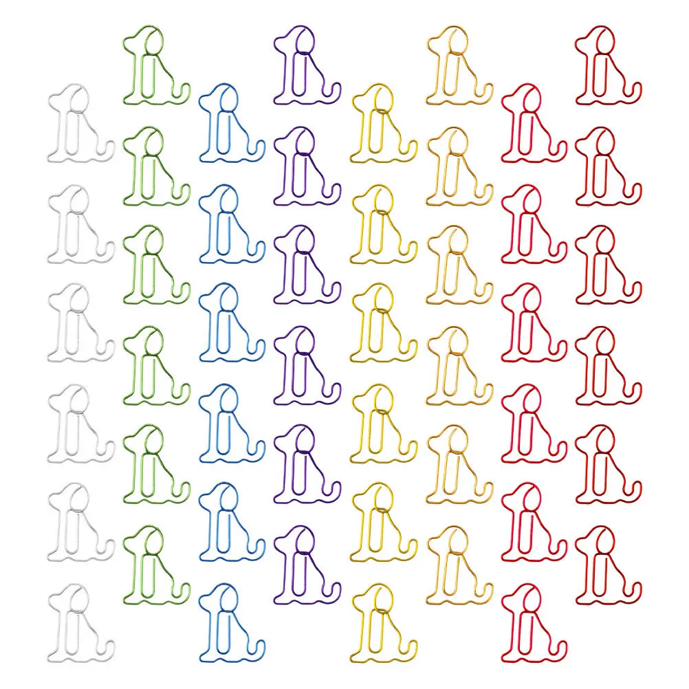 100개 강아지 모양 종이 클립, 앉아있는 강아지 모양 플래너 클립, 책갈피, 사무실/학교용 참신한 종이 클립, 귀여운 동물 클립, 페이지 홀더