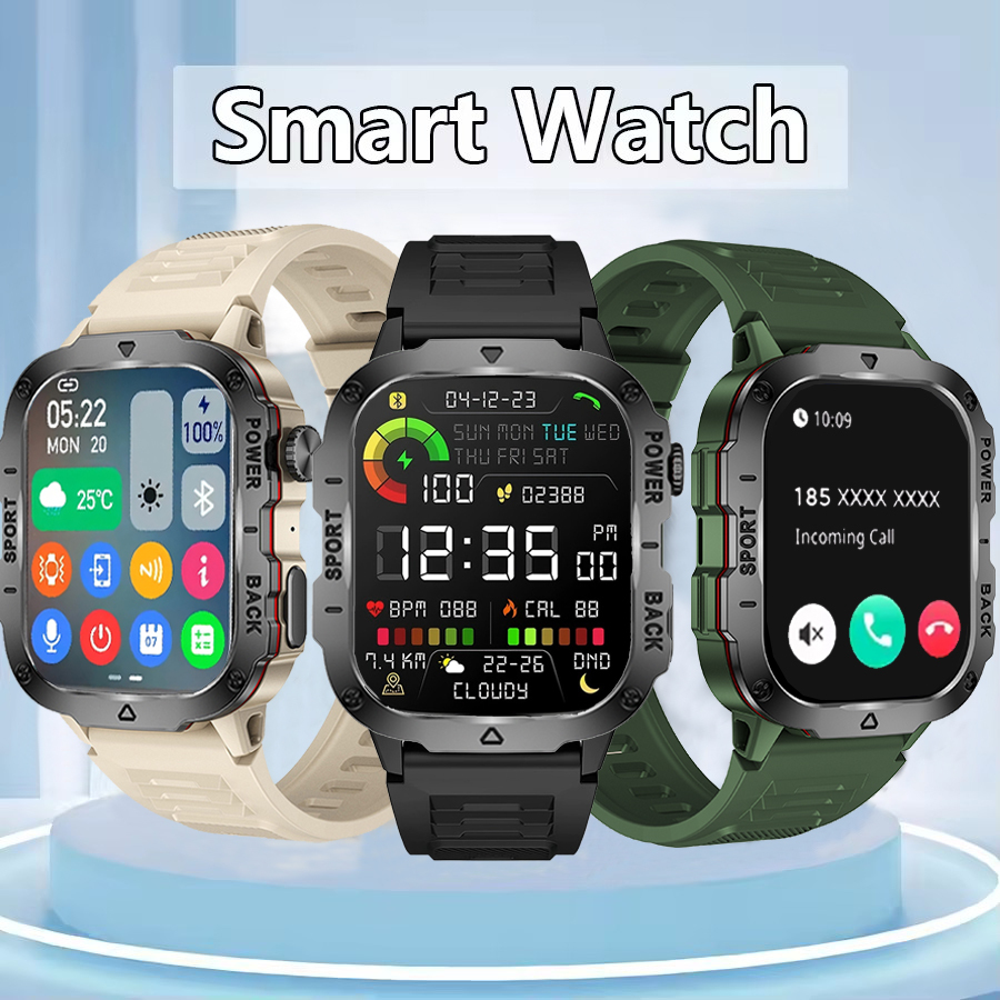 2025 New for Xiaomi Military Smart Watch Men IP68 5ATM Outdoor Sports Fitness Tracker Health Monitor 1.96" BT Call Smartwatch