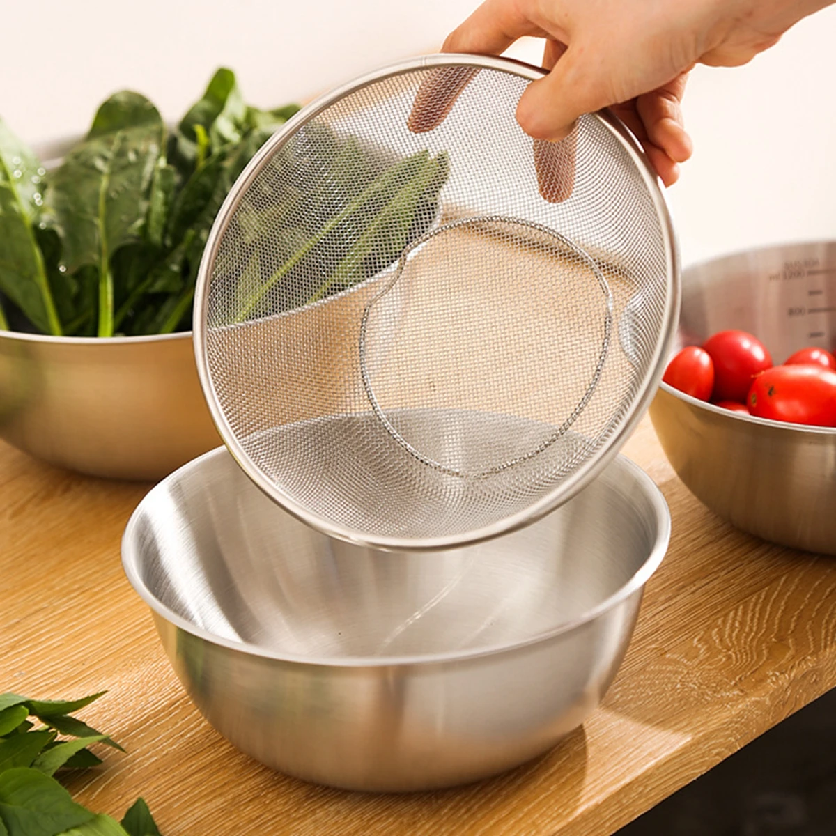 Stainless Steel Bowls Mixing Bowl Deep Mixing Egg Bowls 21x13cm Kitchen  Metal Bowl for Baking Salad - AliExpress