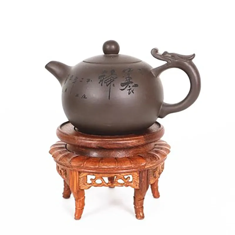 Mahogany Carving Pear Handmade Flower Table, Tea Pot, Strange Stone, Jade Vase, Fragrant Table, Mini Bonsai Base