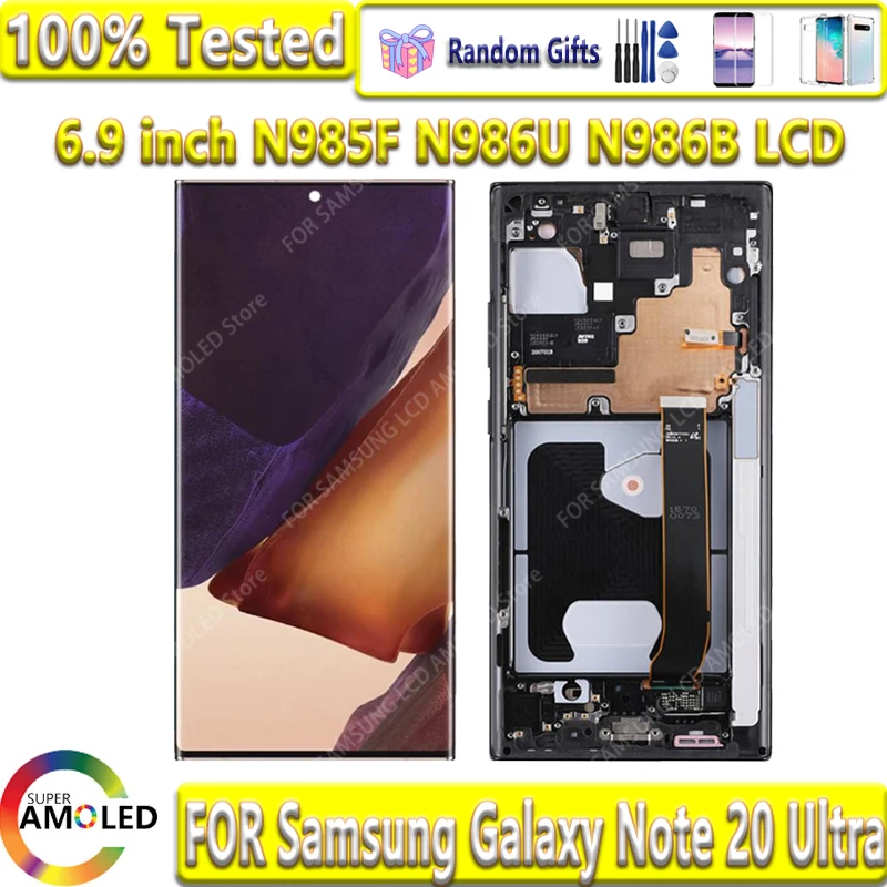 

AMOLED Note 20 ultra Panel For Samsung Galaxy Note20 Ultra 5G LCD 6.9"Screen N985F/DS N986B N986U Touch Display Replacement