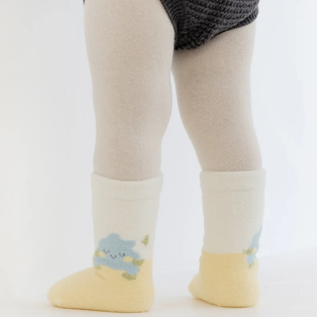 5 Pairs Baby Socks Autumn Winter Fleece-Lined Thick Cartoon Children's Indoor Toddler Kids Socks Boys Girls Baby Socks 0-5Y