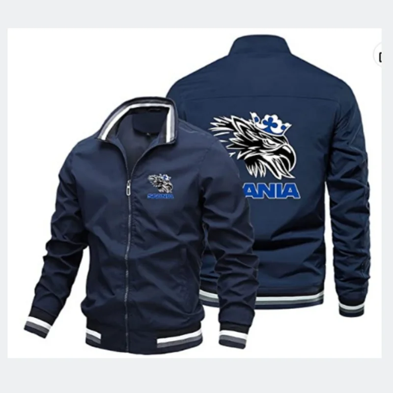 2024 autumn new men's zippered jacket, outdoor sportswear, pocket cardigan, casual, motorcycle riding jacket.