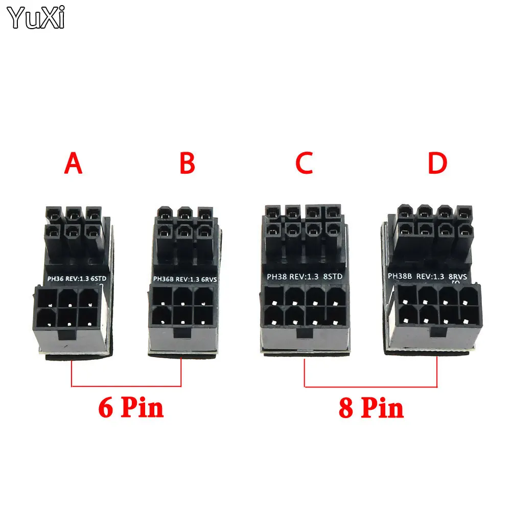 

ATX 6pin 8pin Male 180 градусов угловой до 6pin/8Pin Женский адаптер питания для настольных компьютерных графических карт разъем порта