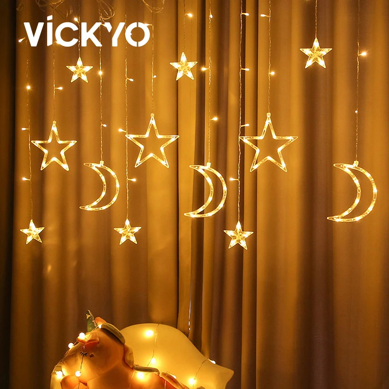 

VICKYO Christmas Decoration Lighting 3D Sucker LED String Lights Holiday Light For Christmas Party Bedroom Terrace Window Lights