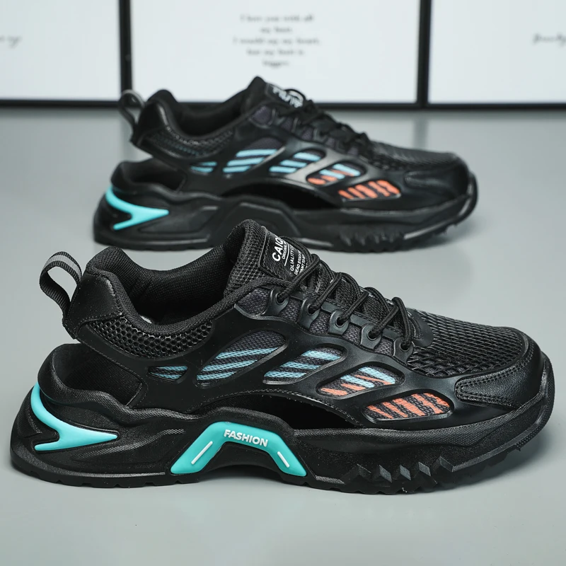 

Fujeak Trendy Running Shoes for Men Plus Size Vulcanized Shoes Non-slip Sneakers Breathable Mesh Casual Shoes Fashion Mens Shoes