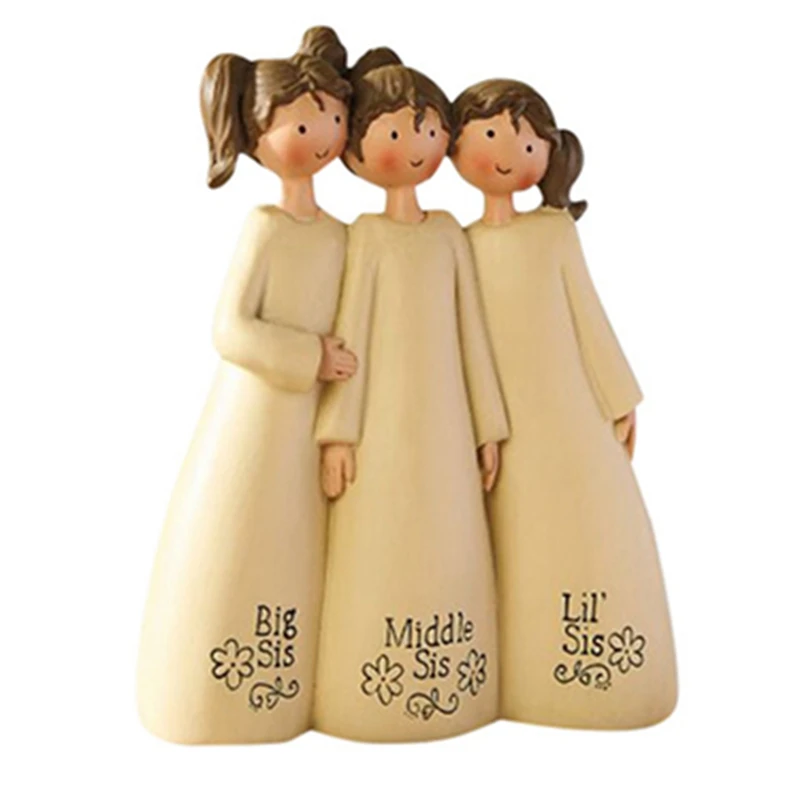 

3X Figure Statues, Sister Friend Warm Embrace,Resin Desktop Art Ornament Home Decorative Statue, Friendship Sculpture-C