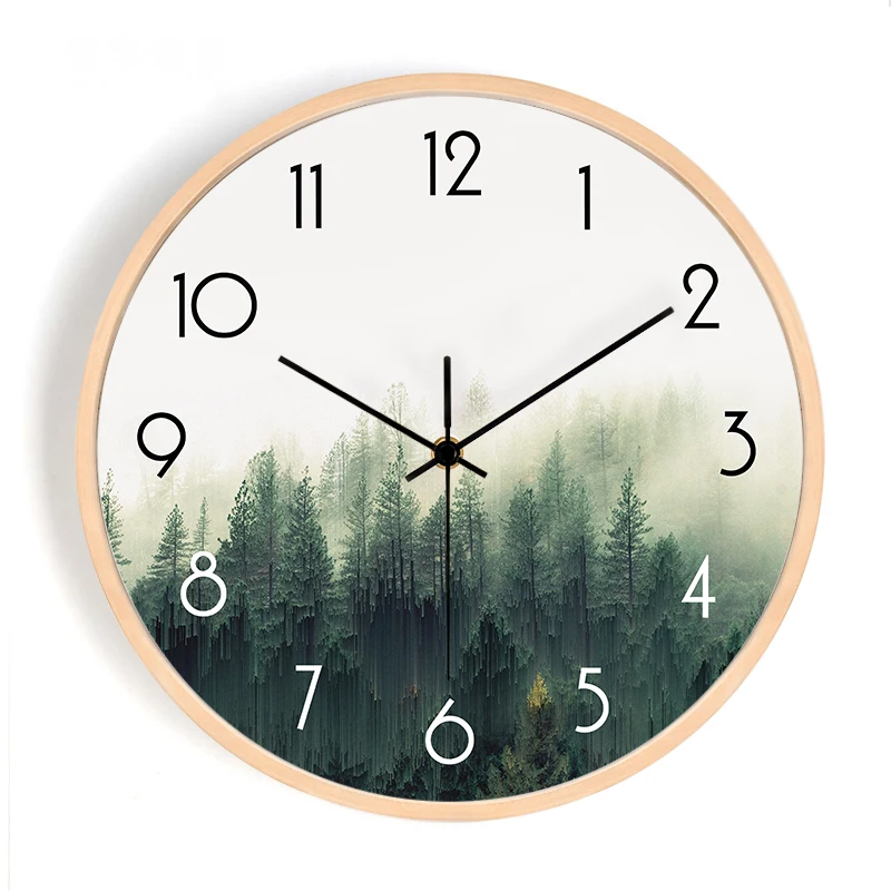 

Large Wood Wall Clock Nordic Design Silent Minimalist Round Wall Clock Mechanism Ofertas Con Envio Gratis Bed Room Decoration