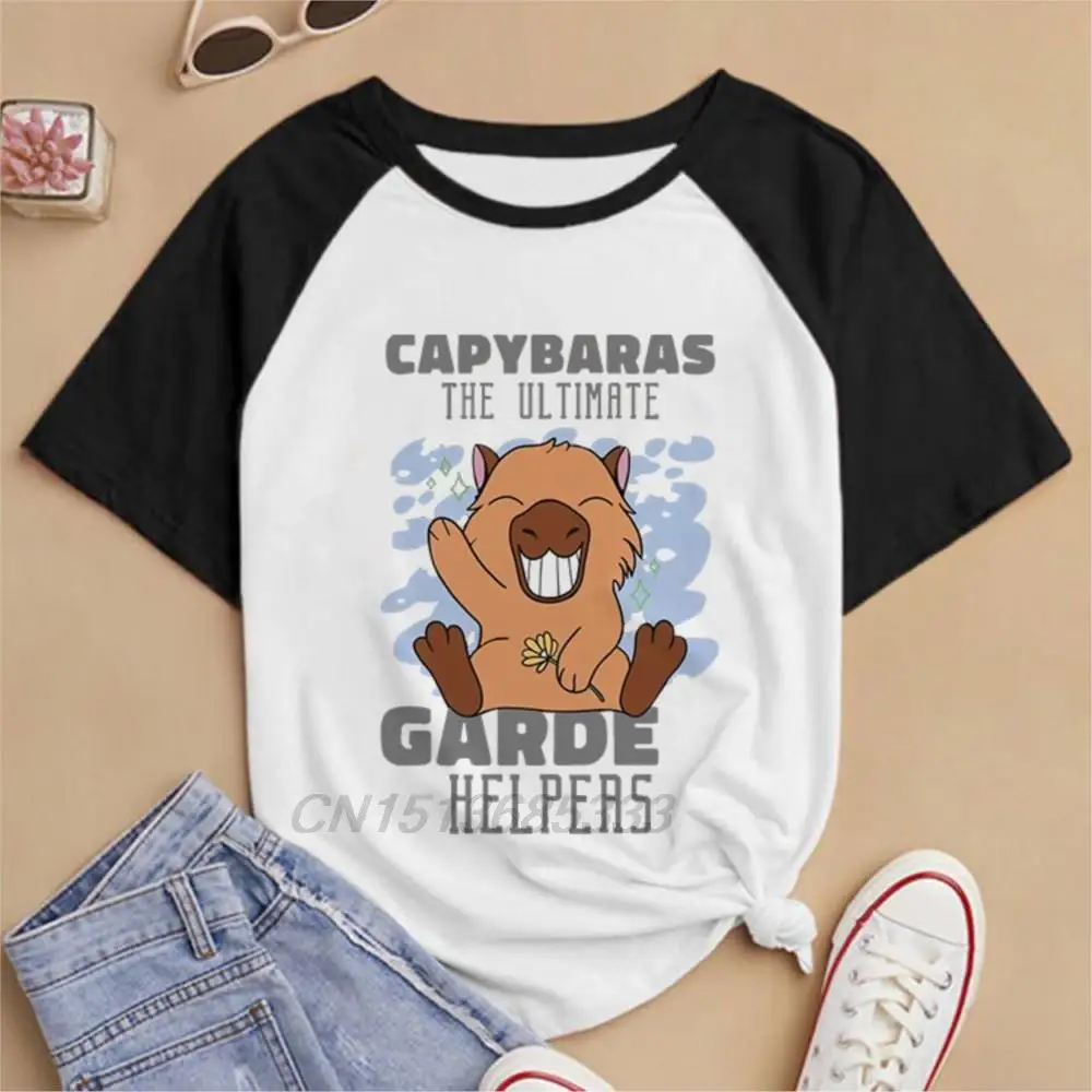 

Capybaras The Ultimate Garde Helpers Men Spliced T-shirts Make Me Happy Animal Printed Tee Shirts Happy Capybara Day Unisex Tops