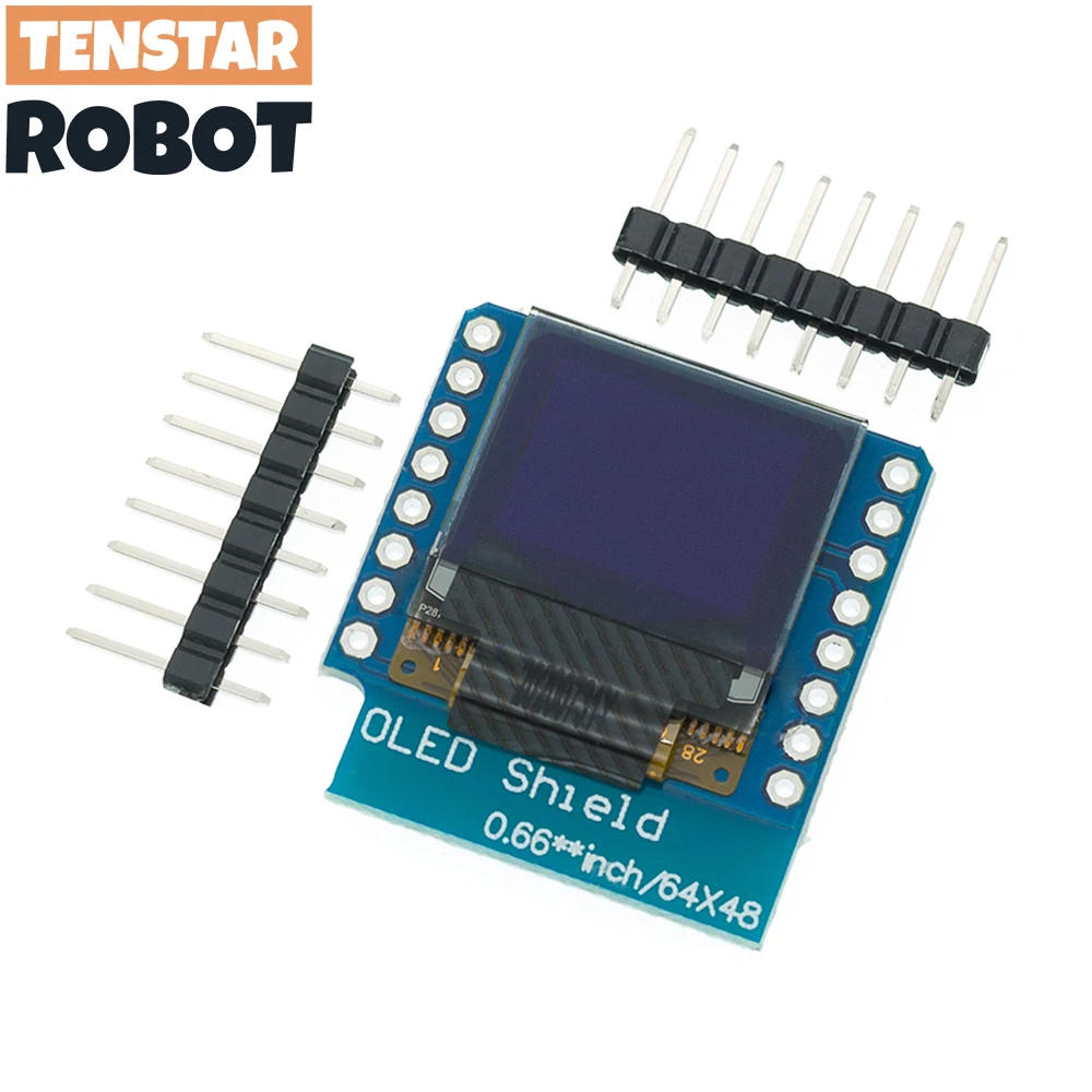OLED Display Module 0.66 Inch OLED LED LCD Dispaly Shield Compatible for WEMOS D1 MINI ESP32 64X48 0.66" Oled Module IIC I2C