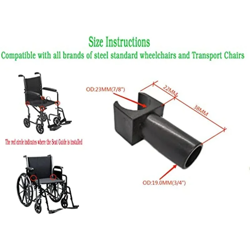 Wheelchair Seat Rail Guide Plastics Standard Fits 7 8 Inch Tubing 19mm
