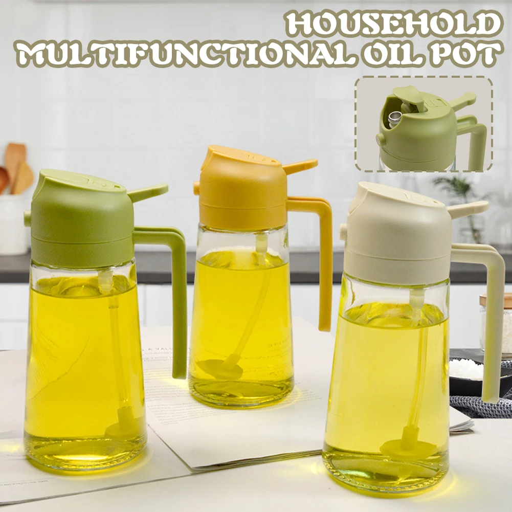 Oil Sprayer 2 in 1 Spraying/ Pouring Integrated Oil Spray Bottle with Pour Spout Leakproof Large Capacity Oil Bottle Kitchen Accessories oil sprayer