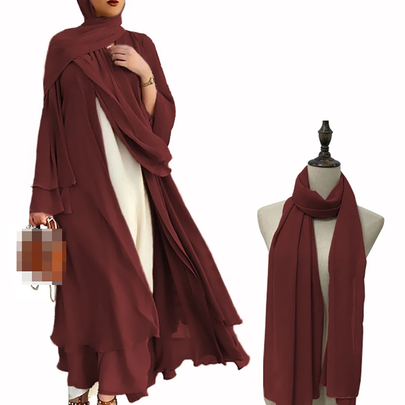 Ramadan Hijab Dress for Women Islam Femme Modest Dresses Eid Muslim Suit Open Dubai Abaya Kimono Turkey Kaftan Robe 6