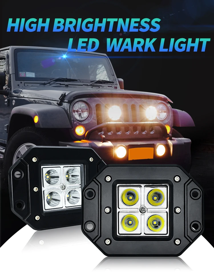 Auto Work Light Mount Work Off Road 12V 24V Spot Flood Combo LED Bar Spotlight