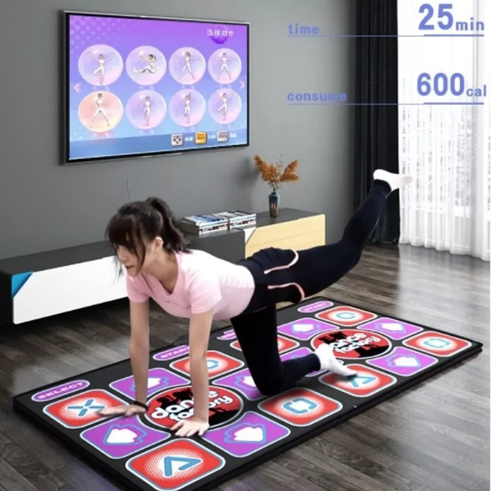 Dainzusyful Double Dance Mats Non-Slip Dance Step Pads for Kids Adults,Non-Slip Waterproof Dancer Step Pads with 150 Games and AUX Music,Sense Game for PC TV for 2 Person 