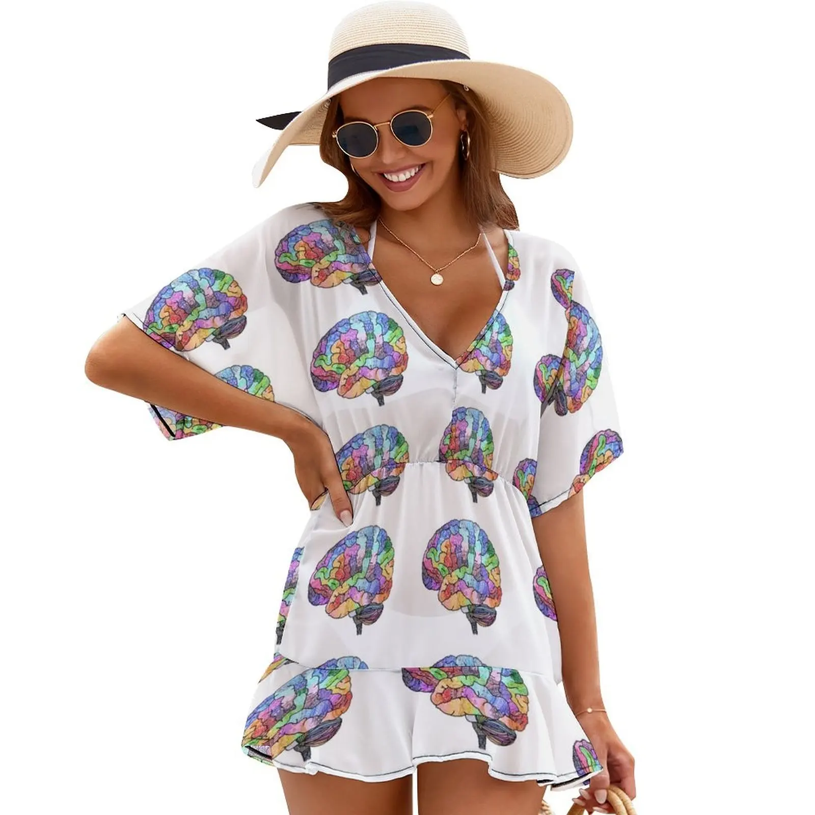

The Rainbow Brain Cover Ups Beachwear women clothes women formal occasion dresses party dress women elegant luxury