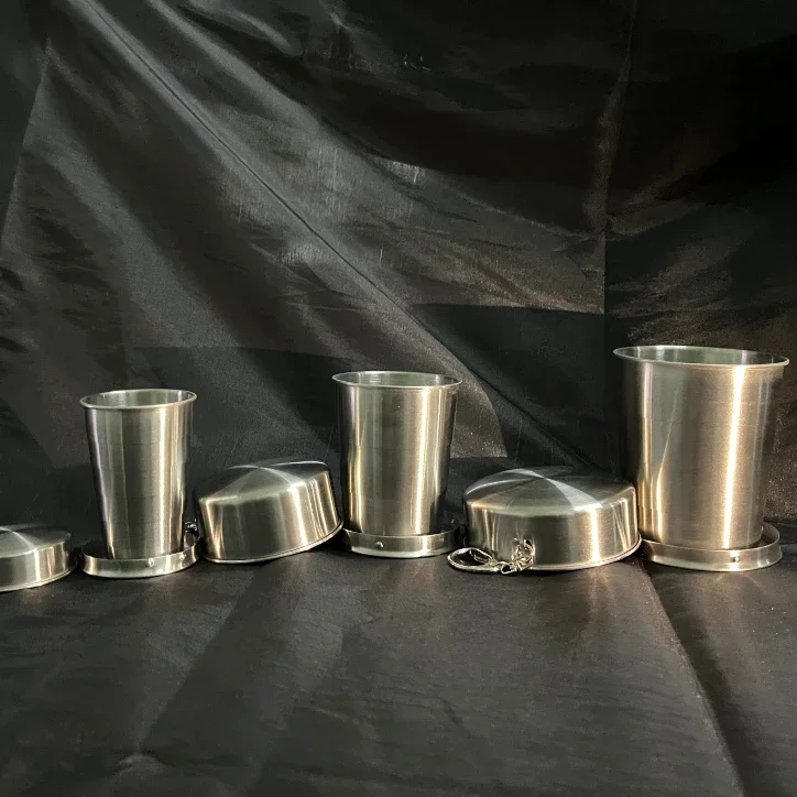 Portable Foldable Cup 75ml/150ml/250ml Outdoor Travel Collapsible Coffee Mug Telescopic Hiking Camping Water Stainless Steel folding cup,stainless steel cups