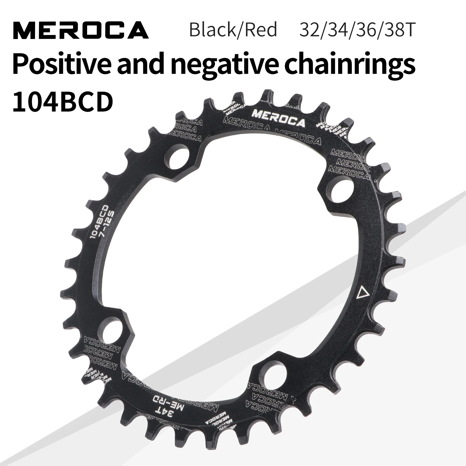 Bike Chainring MEROCA 104BCD MTB Round Narrow Wide Ultralight Mountain Bike 32T 34T 36T 38T Bicycle Crankset Tooth