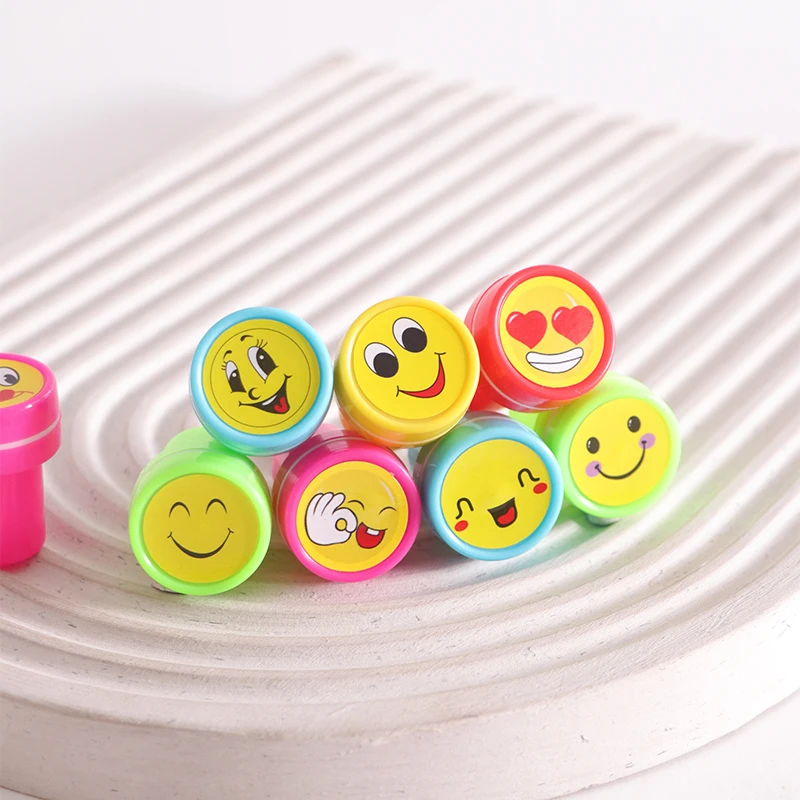 10 Cute Happy Smiling Face Stamp Set for Children's Stamps Cartoon Stamps Fun Creative alphabet stamps,rubber stamps,self inking stamps,metal stamps