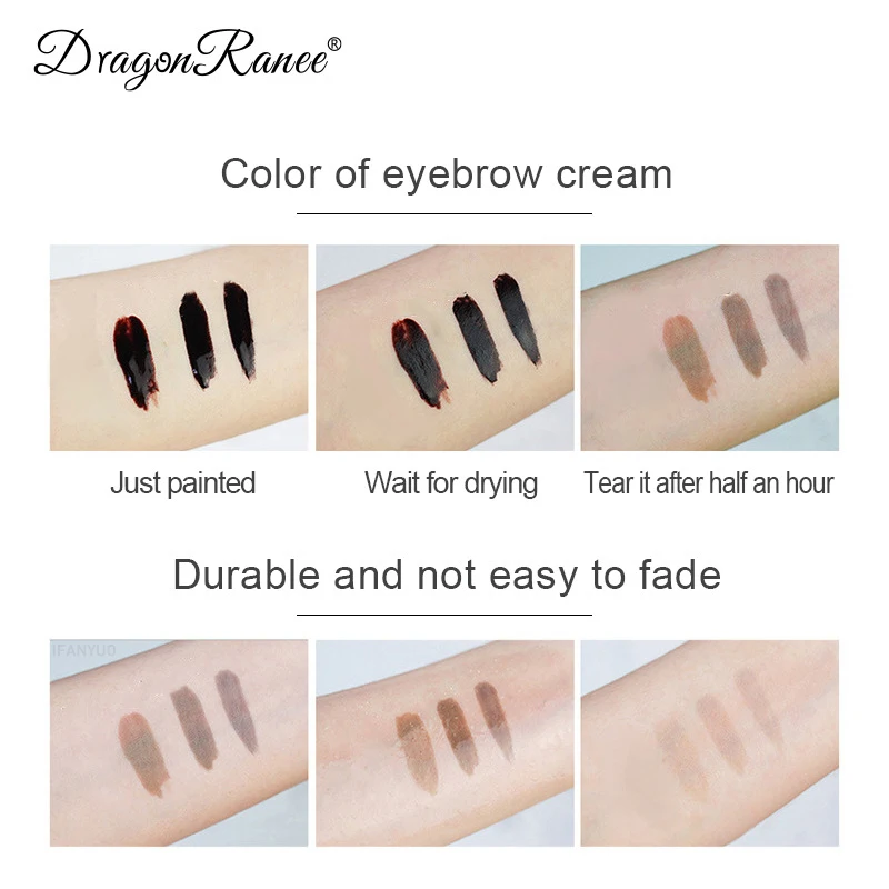 Peel-off Waterproof Tint Eyebrow Gel Makeup Long Lasting Eye Brow Enhancers Liquid Gel Tear Wear Easy Natural Brown Gray Tattoo 5