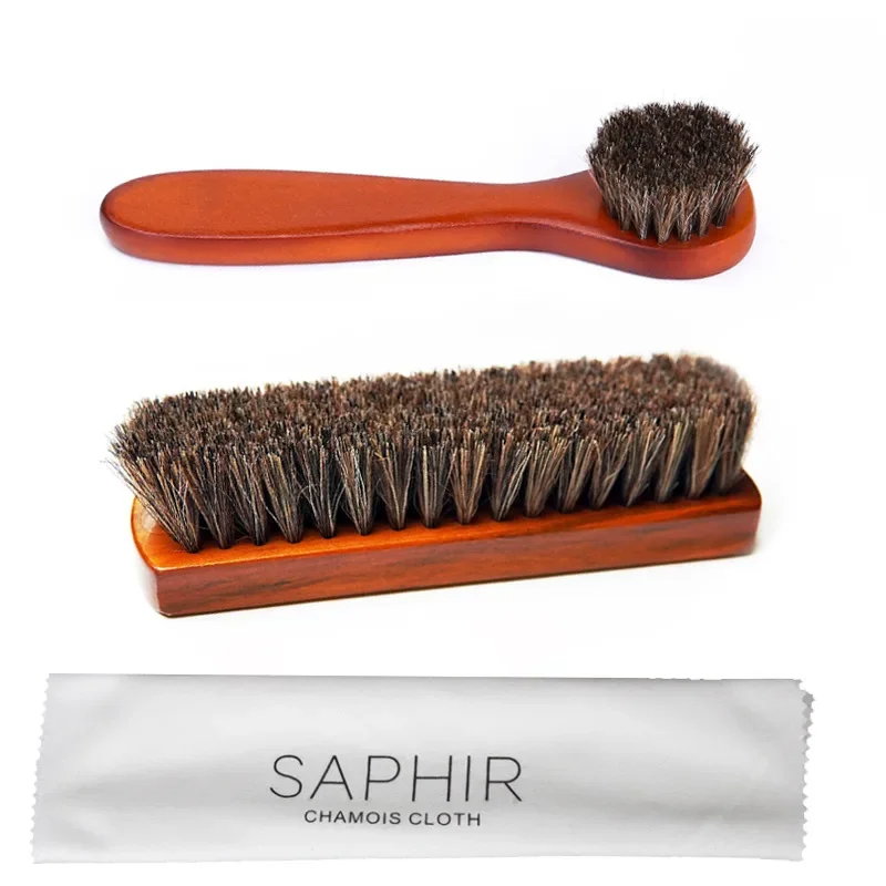 Chamois Leather Shoe Brush Horsehair Brush Boot Highlighting Polish For Car Seats Sofas 3