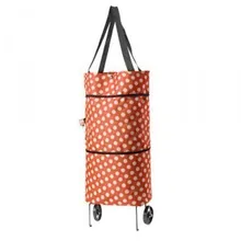  2022 Folding Shopping Pull Cart Trolley Bag With Wheels Foldable Shopping Bag Reusable Grocery Bag Food Organizer Vegetables Bag 