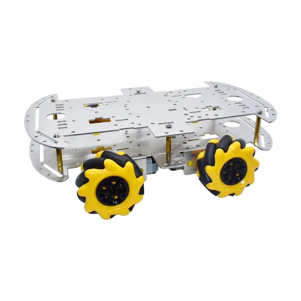 McNamum wheel aluminum car chassis DIY ultrasonic intelligent obstacle avoidance car 4WD four-wheel drive chassis image 2