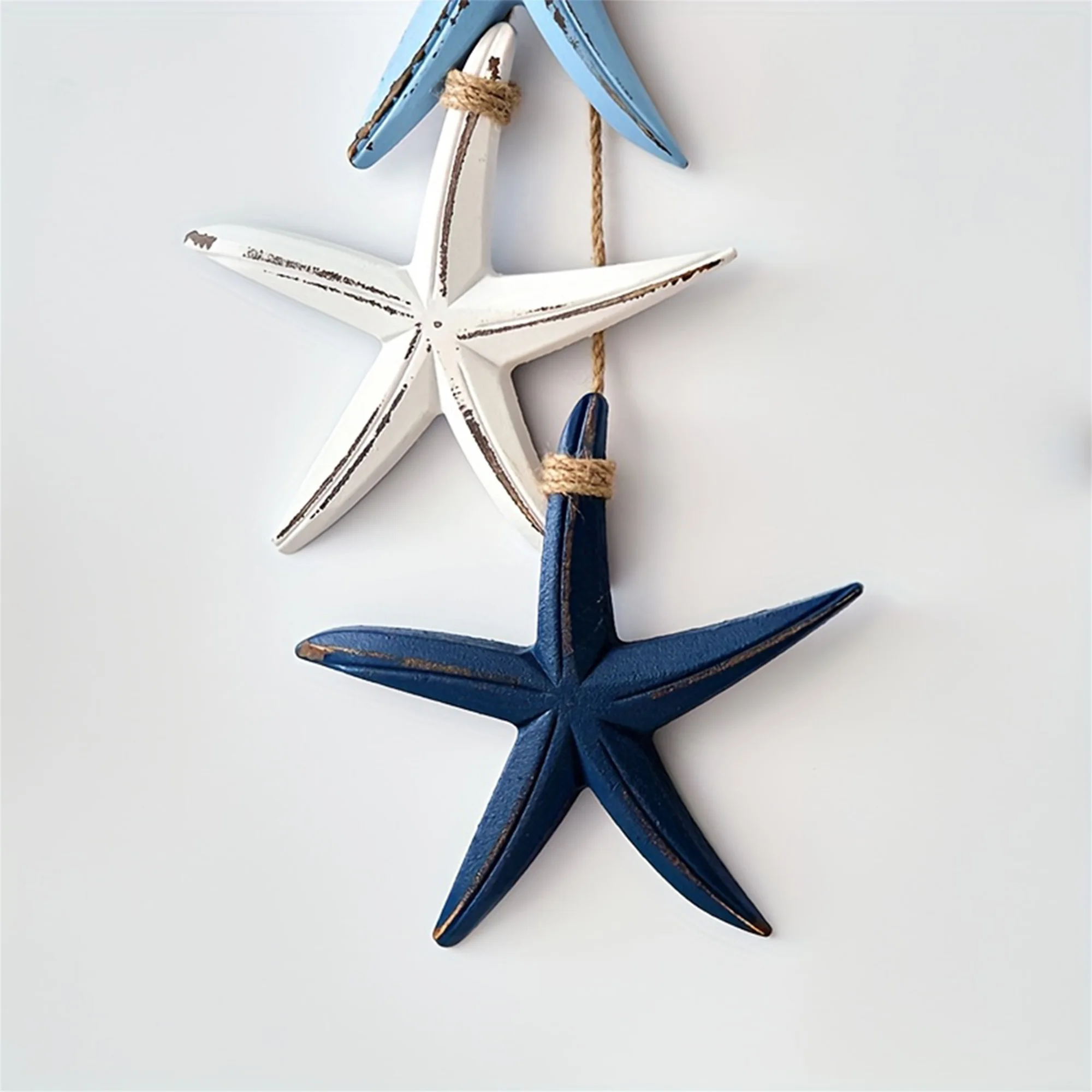 Nautical Beach House Decor Coastal Seashell Shell Wall Art Plaque Summer Starfish Wooden Hanging Sign for Home Beach Party