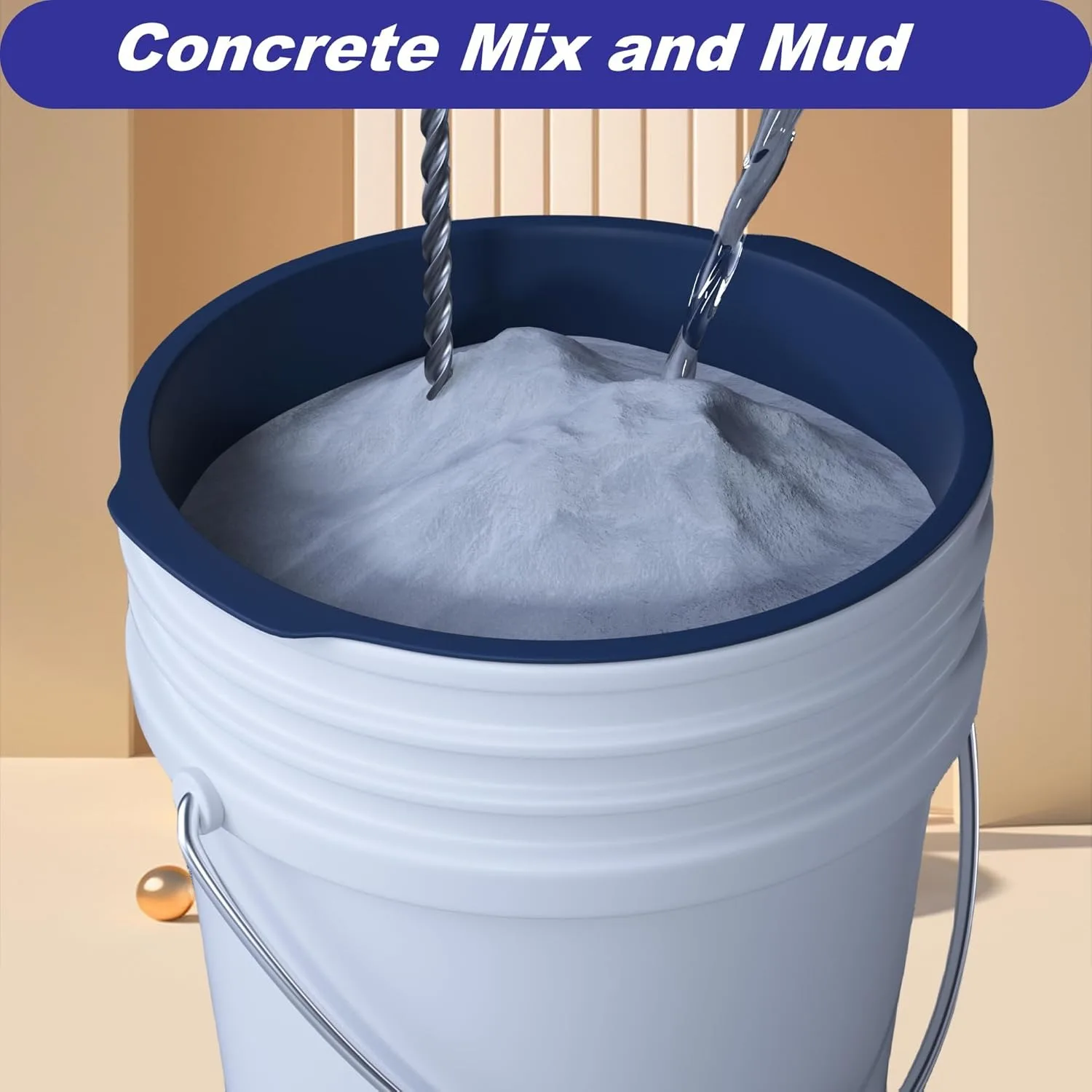 Gallon Bucket Liner 5-Gallon Silicone Bucket Protection Measuring for Concrete Mix and MudBuddy