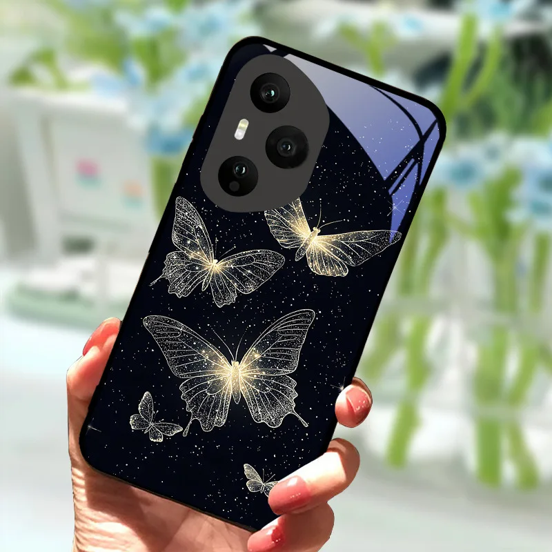 Luxurious Tempered Glass Anti-Fall Shockproof Phone Case - Premium Back Cover