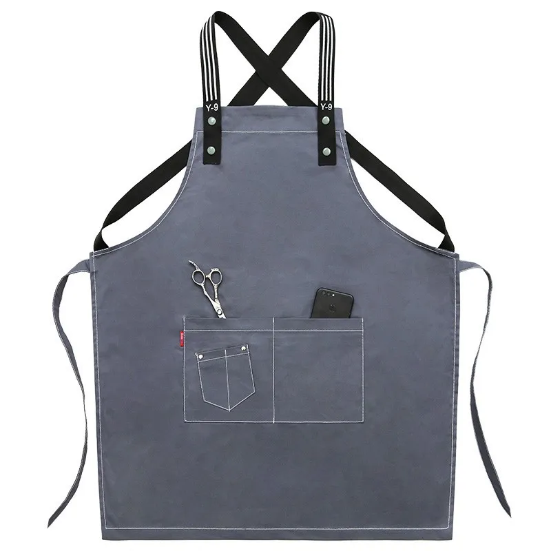 

Canvas Kitchen Aprons for Women and Men, Beauty Nails Studios Uniform, Chef Work Apron for Grill Restaurant Bar and Cafes, Woman