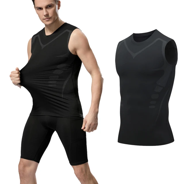 Compression Tank Top Men Gym Shirt Sleeveless Quick Dry Printing Sportswear Male Fitness Bodybuilding Vest Workout Muscle Top 3