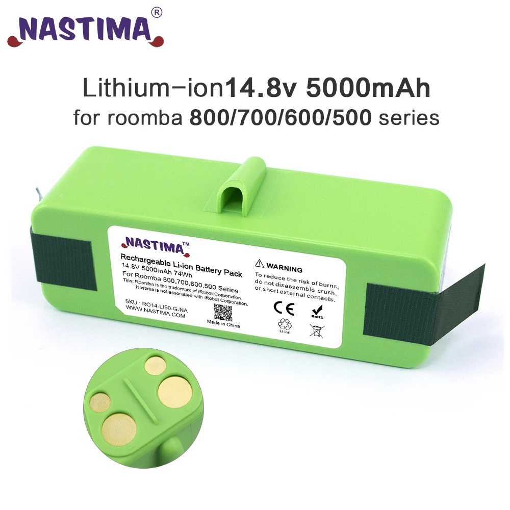 Batteria Agli Ioni Di Litio 6500mAh 14.4V Per IRobot Roomba Serie 900/800/700/600 E Compatibili
