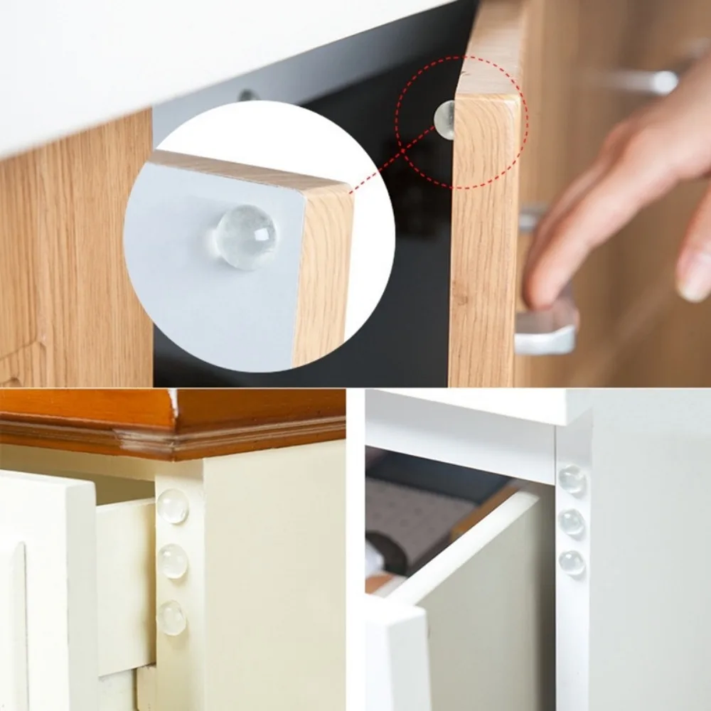 Door Stopper Transparent Rubber Wall Bumper Cupboard Damper Cushion SelfAdhesive Furniture Anti Slip