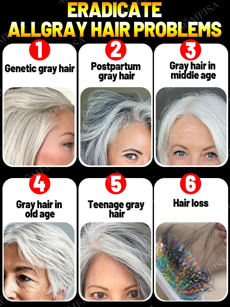 Hair color restorer turn white hair into black hair remove gray hair in 7 days restore natural healthy hair color
