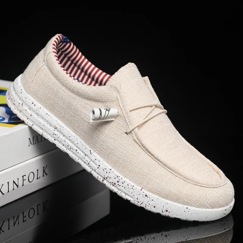 Trend Men Canvas Shoes Fashion Linen Lightweight Men Shoes Business Loafer Outdoor Man Sneakers Flat Driving Shoes Work Footwear 4