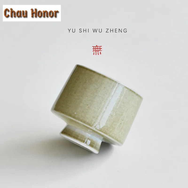 100ml Creative Oracle Bone Heart High Foot Teacup Elegant Tea Bowl Mug Tea-tasting Smelling Cup Jianzhan Master Cups Tea Items