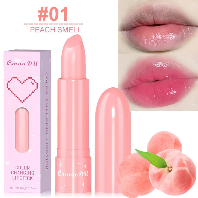 Natural Peach Fruit Lip Balm Longlasting Moisturizing Lipstick Waterproof Colored Lipstick Anti-drying Hydration Lip Care Makeup