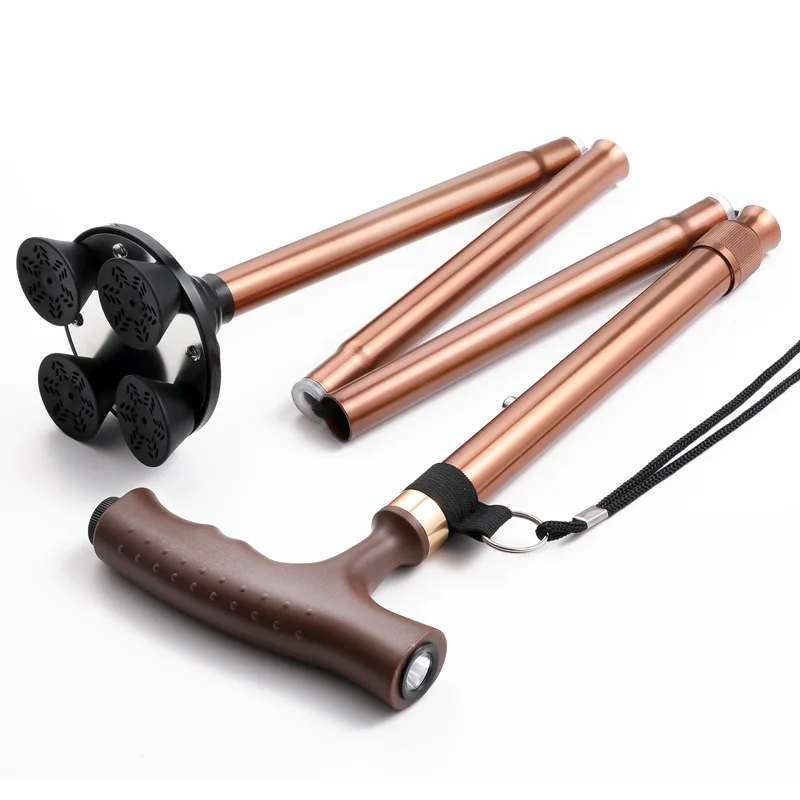 Walking Stick Aluminium Alloy Safety Walking Canes for The Elderly Telescopic with Led Light Folding Walk Crutches Elderly Pole 6