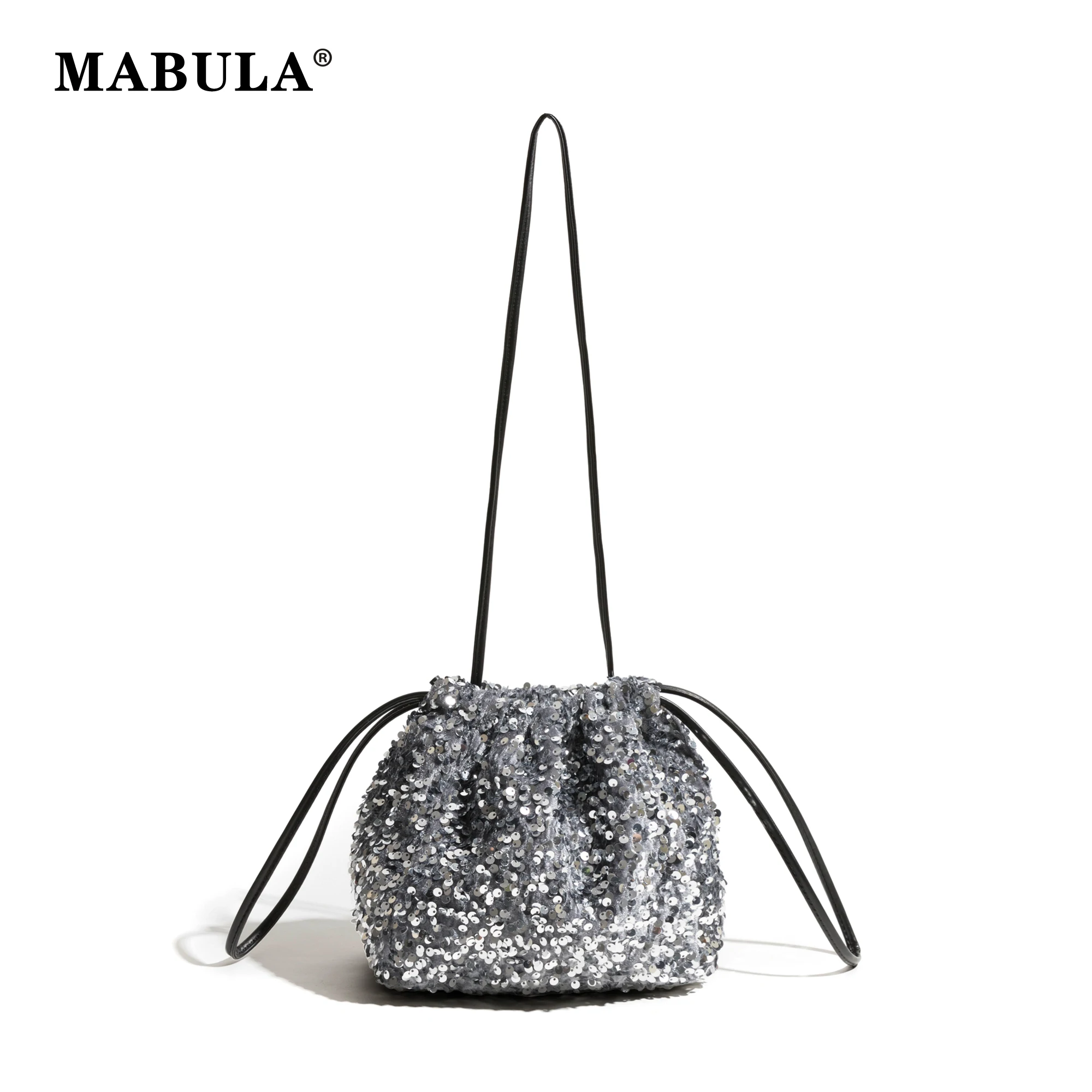 

MABULA Sequins Shine Woman Evening Crossbody Bag Shimmer Fashion Bling Shoulder Purse For Lady Shopping Sparkling Elegant Purse