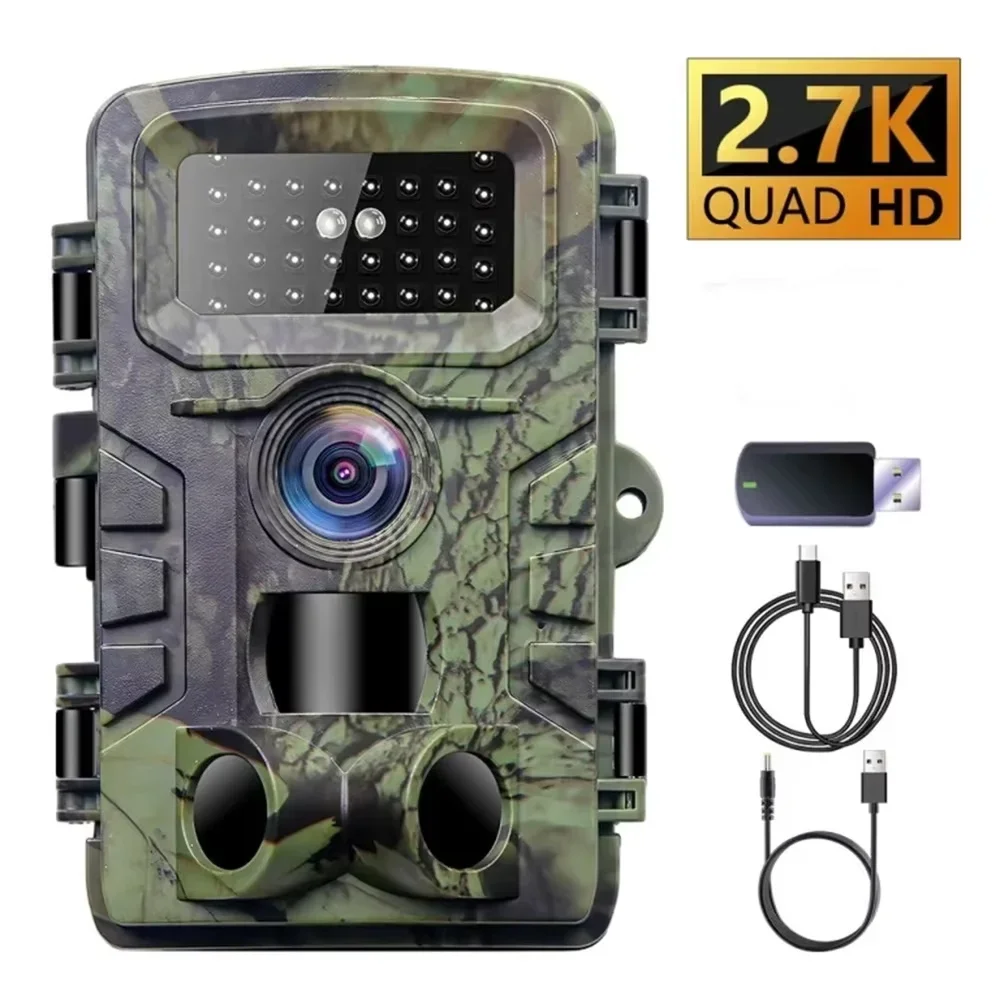 Outdoor 2.7K Wireless Trail Camera with LCD Screen - IP66 Waterproof Hunting Camera 940nm IR Night Vision