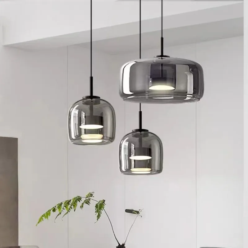 

Современная стеклянная светодиодная Подвесная лампа в скандинавском стиле, люстра для столовой, ресторана, кухни, спальни, прикроватная лампа