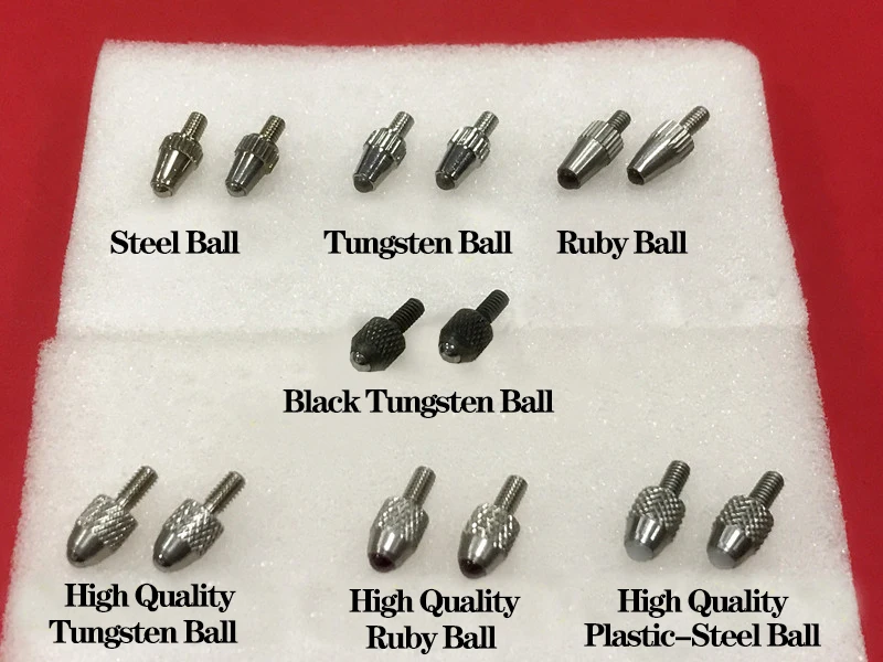 2.5mm 3mm Steel Black Tungsten Ruby Ball OD M2.5 Thread 0.01mm Height ...