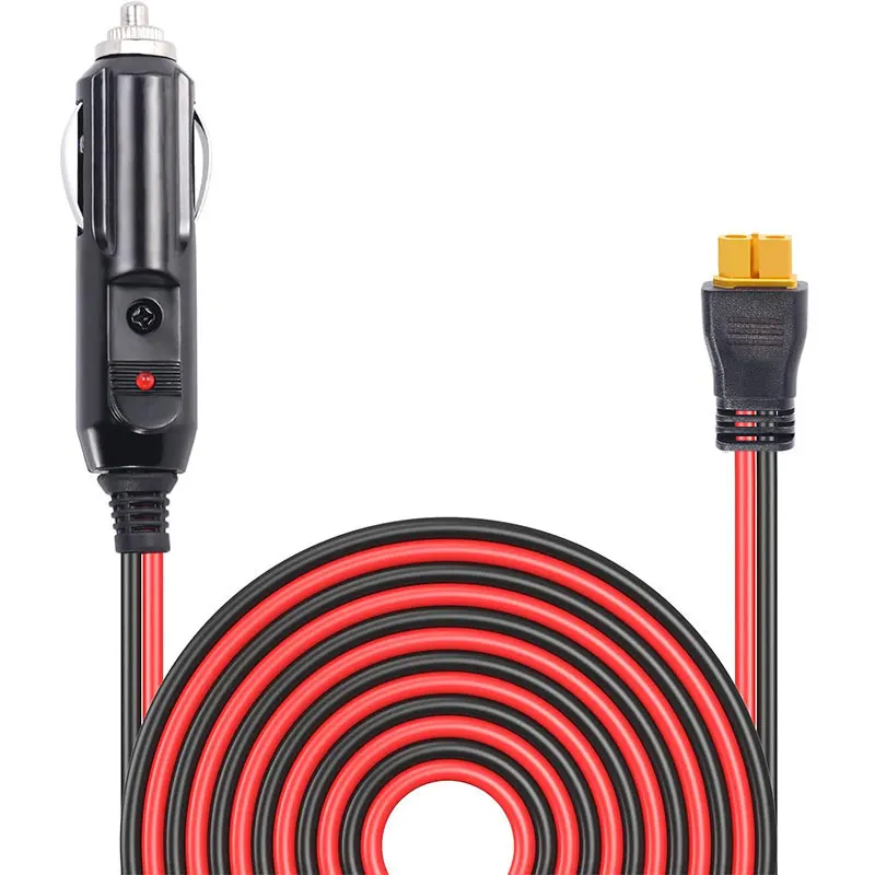6m 3m 12AWG Car Cigarette Lighter to XT60 Cable for ALLPOWERS Ecoflow River/Delta Anker SOLIX Bluetti AC etc. Solar Generator